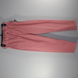 NWT 1. STATE BLUSH HIGH RUFFLED WAISTBAND STRAIGHT LEG PANTS SZ 28